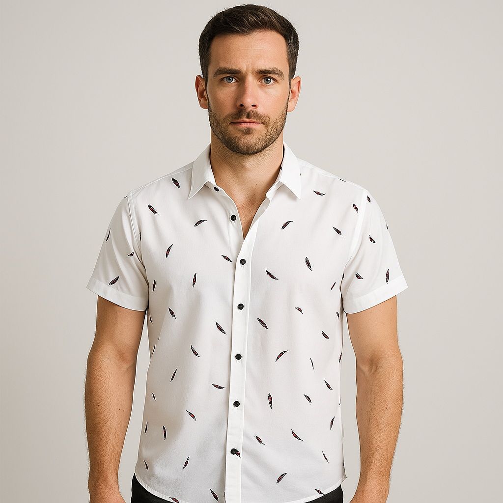 Camisa Casual Masculina Vizencci Feather
